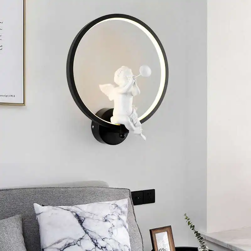 Baby Nursery Wall Lights - Applique Murale Nordique Chaleureuse Ange, Luminaire