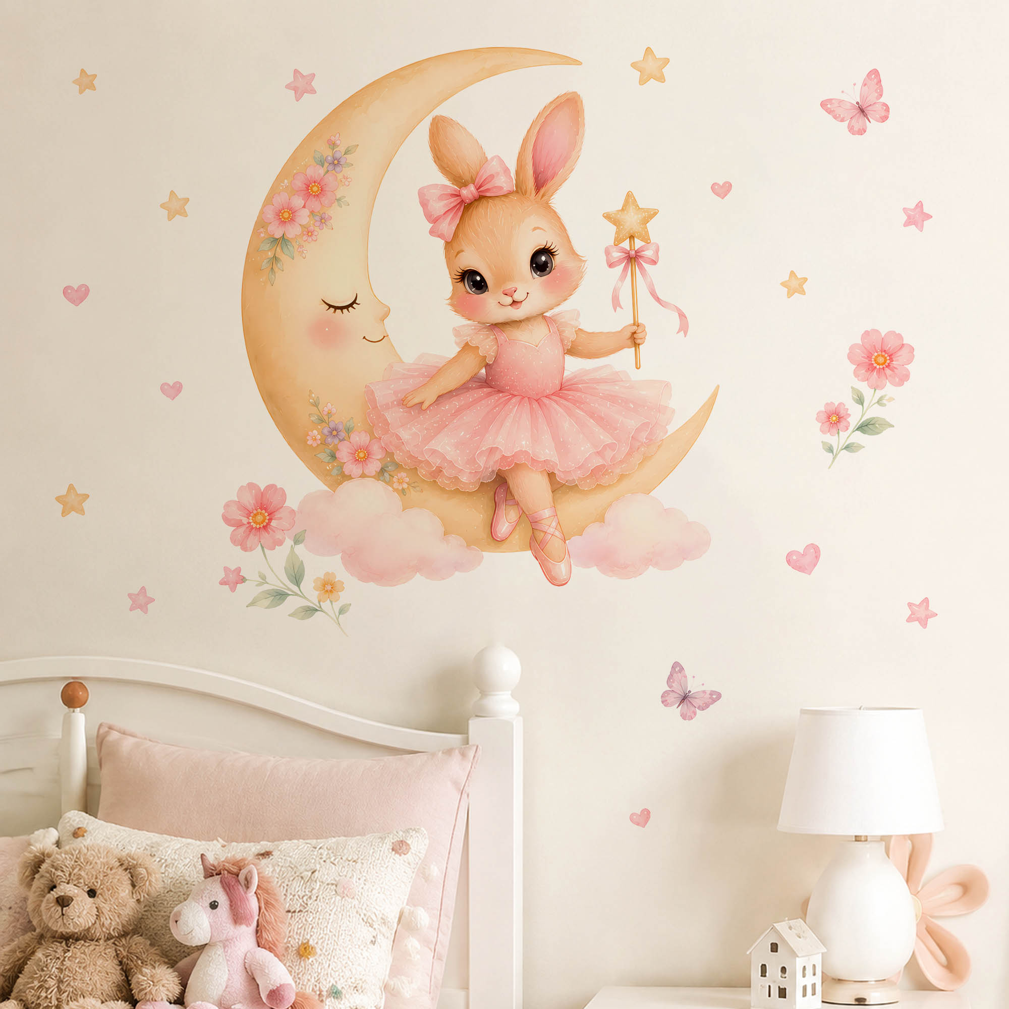 Autocollants muraux lapin ball - Baby Nursery Decor Girl avis et prix